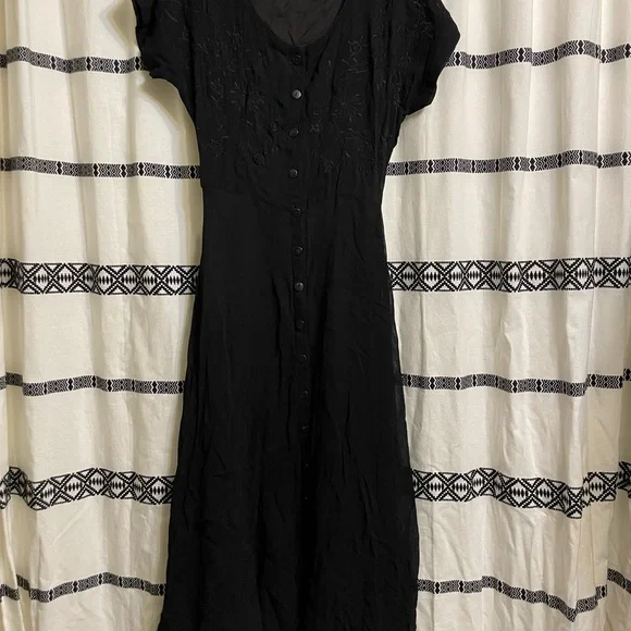 Pier 1 Black Maxi Dress with Button Detail - Picture 3 of 16